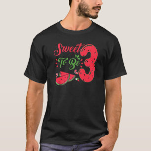 T-shirt Sweet To Be Three 3e Watermelon Birthday Family P