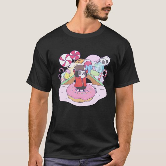 T-shirt Sweet wizard panda in candy country chocolate fact (Devant)