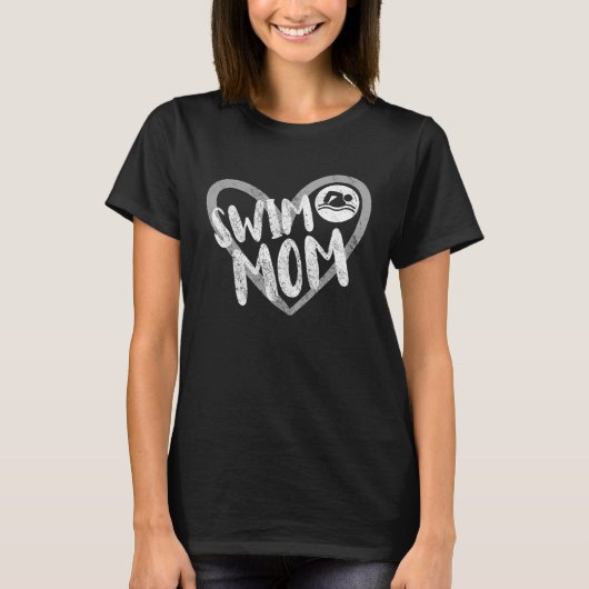 T-shirt Swim Mom Float Heart (Devant)