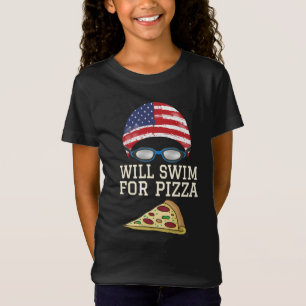 T-Shirt Swim Swimmer Amusant nager Pizza Goggings Casquett