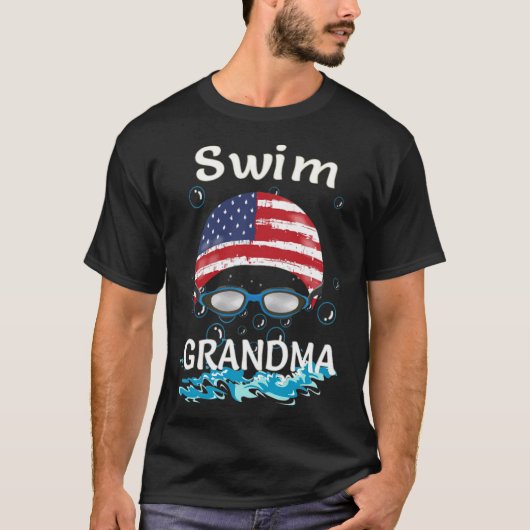 T-shirt Swim Swimmer Funny Swimming Grandma Goggles Cap ho (Devant)