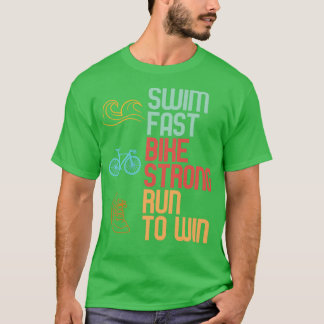 T-shirt Swim Vélo Rapide Longue Course Pour Gagner Triathl