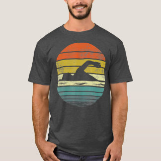 T-shirt Swimmer Gifts Funny Retro Vintage Sunset Swim