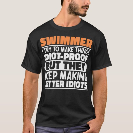 T-shirt Swimmer J'Essaie De Faire Des Choses Drôle Dit Coo (Devant)