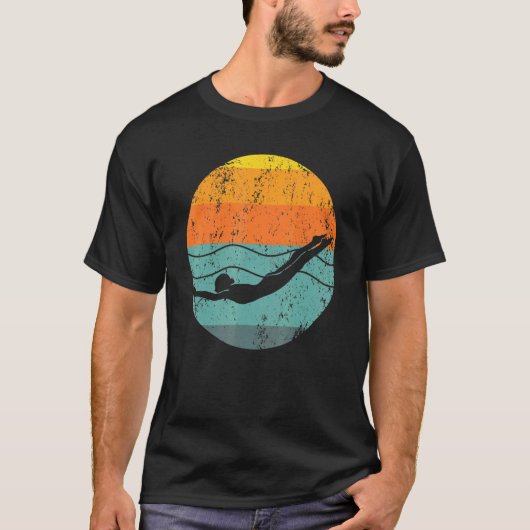 T-shirt Swimmer Retro Vintage Sunset Swage Coach (Devant)