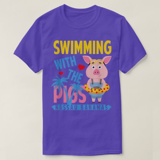 T-shirt Swimming With The Pigs Nassau Bahamas Hello Summer (Design devant)