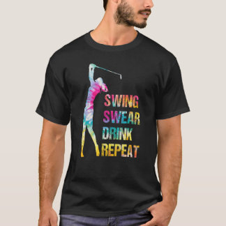 T-shirt Swing de golf vintage Jurer Boire Répéter Amour Go