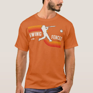 T-shirt Swing Pour Les Clôtures Retro Baseball Amusants