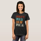 T-shirt Swing Swear Drink Repeat  Golf (Devant entier)