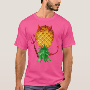 T-shirt Swinger Upside Down Evil Pineapple Devil Horn with