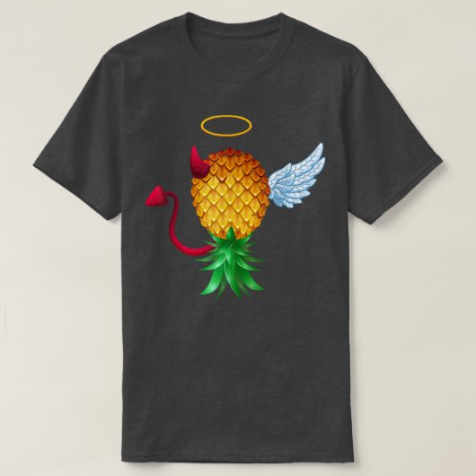 T-shirt Swinger Upside Down Pineapple Half Devil Half Ange (Design devant)