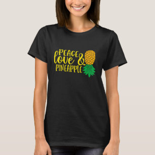 T-shirt Swingers Peace Love Et Upside Down Pineapples