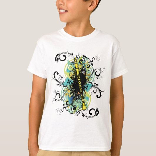 T-shirt Swirl Grunge Clarinet (Devant)