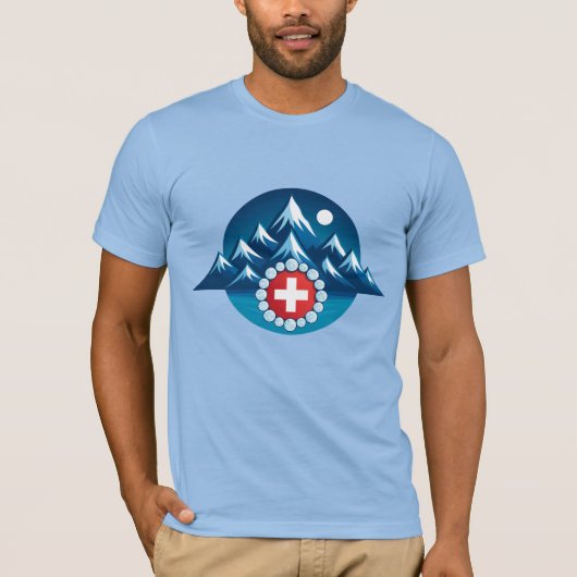T-shirt Swiss Alps Illustration (Devant)