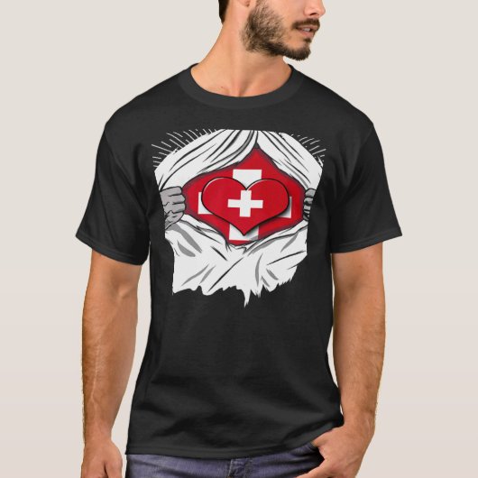 T-shirt Swiss flag home of Switzerland (Devant)