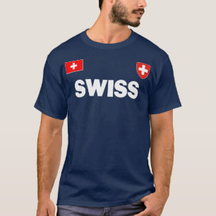 T-shirt Swiss Football Soccer Jersey Ball Travel Cross