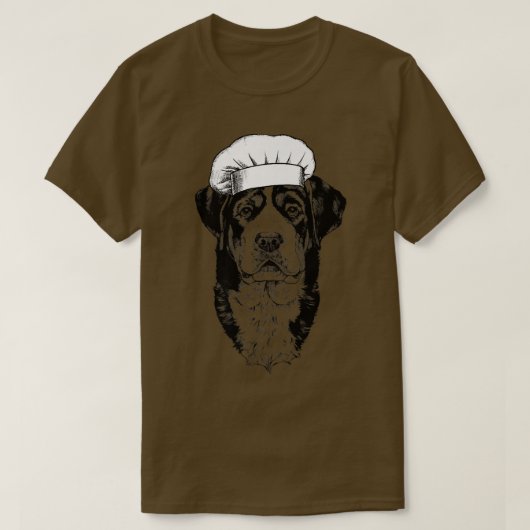 T-shirt Swissy Greater Swiss Mountain Dog Cuisinier Chef D (Design devant)
