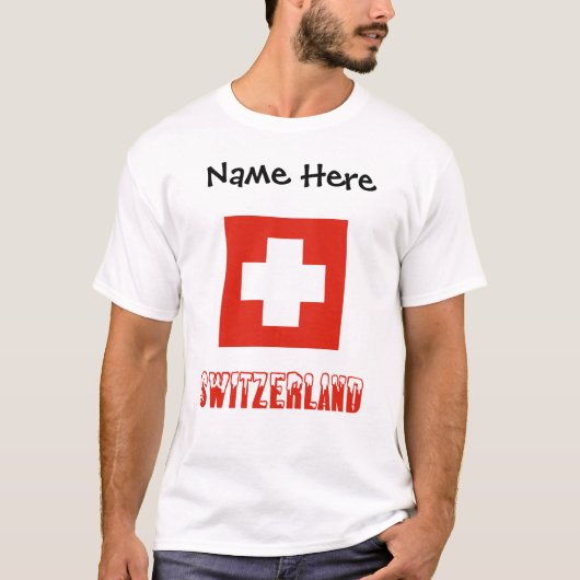 T-shirt Switzerland and Swiss Flag with Your Name (Devant)