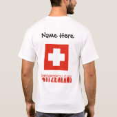 T-shirt Switzerland and Swiss Flag with Your Name (Dos)