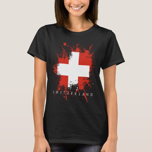 T-shirt Switzerland Flag Bern Genf State Nationality (Devant)