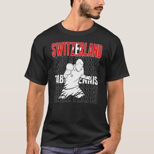 T-shirt Switzerland Table Tennis  Support Swiss Ping Pong  (Devant)