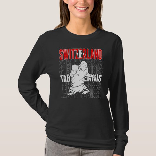 T-shirt Switzerland Table Tennis  Support Swiss Ping Pong  (Devant)