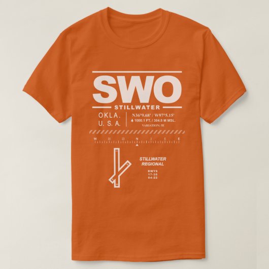 T-shirt SWO de l'aéroport régional de Stillwater (Design devant)
