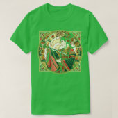 T-shirt Sword Fighter chinois Art Déco Mucha Mash Up (Design devant)