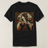 T-shirt Sword Fighter chinois dans un style Art Déco (Design devant)