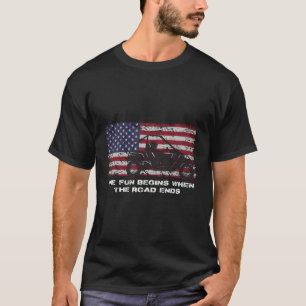 T-shirt Sxs Utv Side By Side American Flag Extérieur