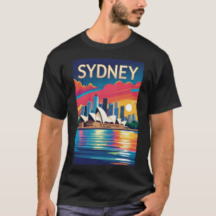 T-shirt Sydney Australie Skyline Sunset Retro Travel
