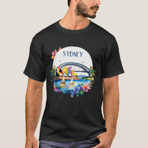 T-shirt Sydney Australie Skyline Sunset Retro Travel