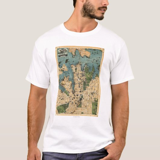 T-shirt Sydney, carte d'AustraliaPanoramic (Devant)