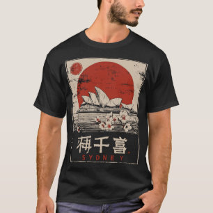 T-shirt Sydney Opera House Vintage Sunset Harbour Art