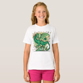 T-shirt Symbole 2024 Nouvel An, Dragon de Bois Vert (Devant entier)