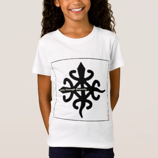 T-Shirt Symbole africain d'Adinkra : L'unité par la divers (Devant)