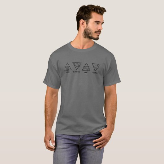 T-shirt Symbole alchimique de quatre éléments - Conception (Devant entier)