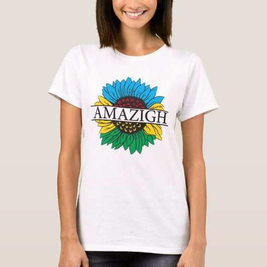 T-shirt symbole amazigh yaz mignon - avec fleur de soleil (Devant)