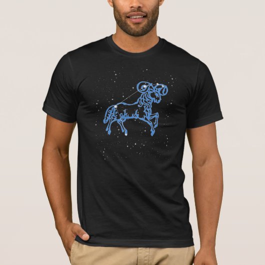 T-shirt Symbole Aries Constellation et Zodiac avec étoiles (Devant)
