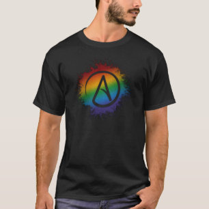 T-shirt Symbole athée de l'arc-en-ciel LGBTQ Pride Peintur