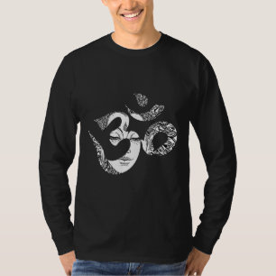 T-shirt Symbole Aum Avec Le Visage De Bouddha Abstrait