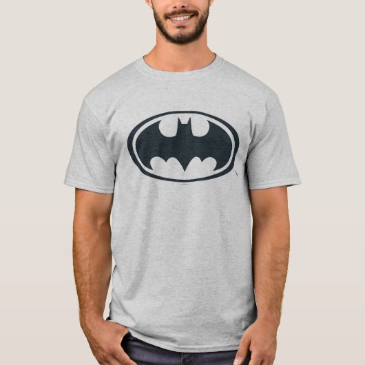 T-shirt Symbole Batman | Logo noir et blanc (Devant)
