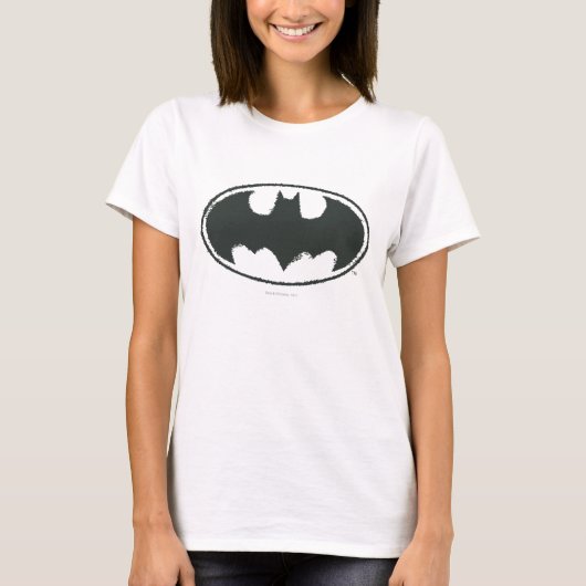 T-shirt Symbole Batman | Logo noir Spray (Devant)
