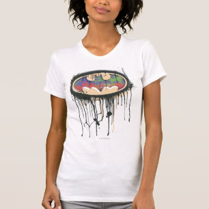 T-shirt Symbole Batman   Logo rouge violet vert