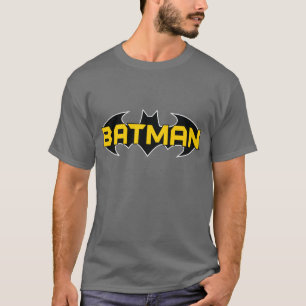 T-shirt Symbole Batman Nom Logo jaune et noir