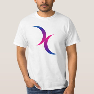 T-shirt Symbole bisexuel de fierté de double croissant de