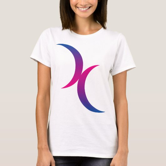 T-shirt Symbole bisexuel de lune (Devant)