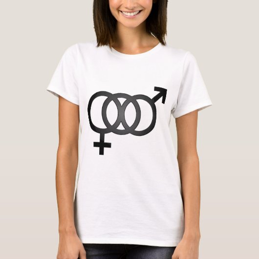 T-shirt Symbole bisexuel noir (Devant)