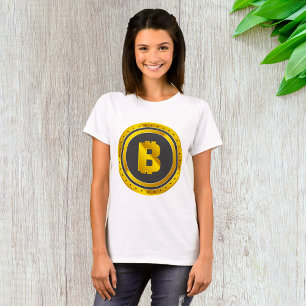 T-shirt Symbole Bitcoin doré Monnaie numérique