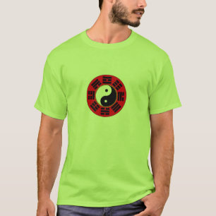 T-shirt Symbole blanc noir rouge chinois de Trigram de
